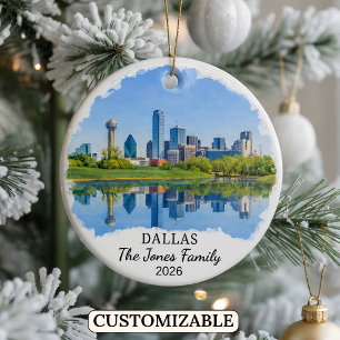 Personalisierter Dallas-Schmuck, Benutzerdefiniert Keramik Ornament