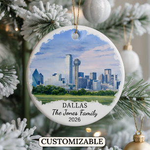 Personalisierter Dallas-Schmuck, Benutzerdefiniert Keramik Ornament
