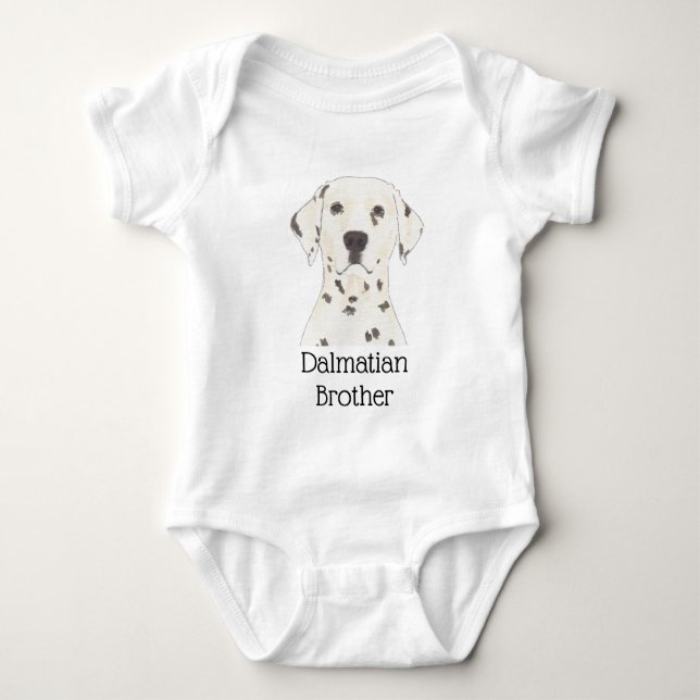 Personalisierter Dalmatiner Baby Strampler (Vorderseite)