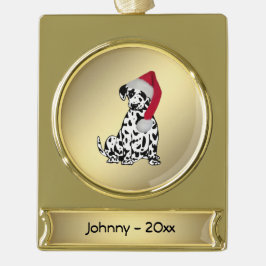 Personalisierter Dalmatiner Banner-Ornament Gold