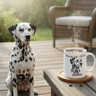 Personalisierter Dalmatiner Hund auf Weiß Kaffeetasse