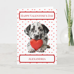 Personalisierter Dalmatiner Welpenhund Valentine Dankeskarte