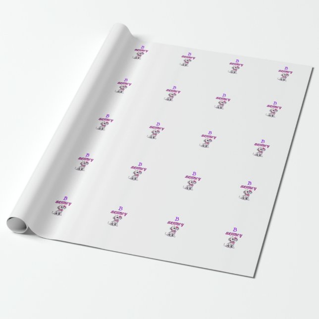 Personalisierter Dalmatiner Welpenmonogramm - Geschenkpapier (Ungerollt)