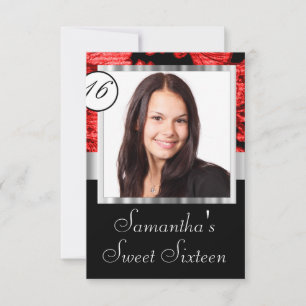 Personalisierter Damast 16 . Geburtstag Einladung