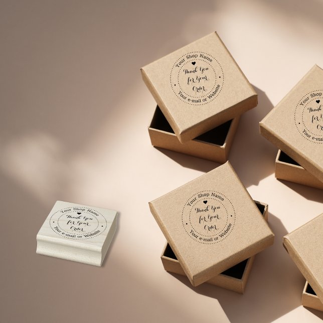 Personalisierter Dank für Ihre Bestellung Gummistempel (Personalized Thank You for Your Business Order Rubber Stamp)