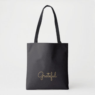 Personalisierter Dankbarer Schwarz-Gold-Script-Dan Tasche