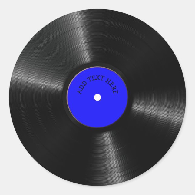 Personalisierter Datensatz, Retro-Album Runder Aufkleber (Vorderseite)