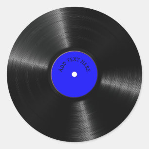 Personalisierter Datensatz, Retro-Album Runder Aufkleber