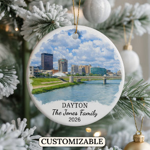 Personalisierter Dayton-Schmuck, Benutzerdefiniert Keramik Ornament