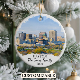 Personalisierter Dayton-Schmuck, Benutzerdefiniert Keramik Ornament