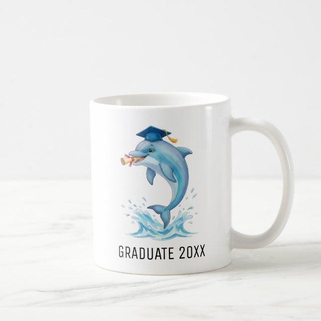 Personalisierter Delfin-Abschluss Kaffeetasse (Rechts)