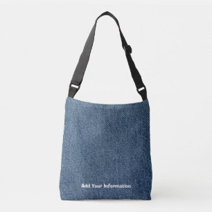 Personalisierter Denim Print Tragetaschen Mit Langen Trägern