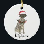 Personalisierter deutscher Kurzzeiger (Leber) Keramik Ornament<br><div class="desc">Machen Sie die schöne Liste in diesem Jahr mit einem personalisierten Ornament Ihrer süßen Zeigerelf!</div>