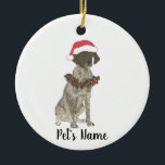 Personalisierter deutscher Kurzzeiger (Leber) Keramik Ornament<br><div class="desc">Machen Sie die schöne Liste in diesem Jahr mit einem personalisierten Ornament Ihrer süßen Zeigerelf!</div>