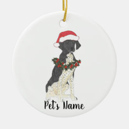 Personalisierter deutscher Kurzzeiger (schwarz) Keramik Ornament