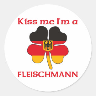 Personalisierter deutscher Kuss Ich bin Fleischman Runder Aufkleber