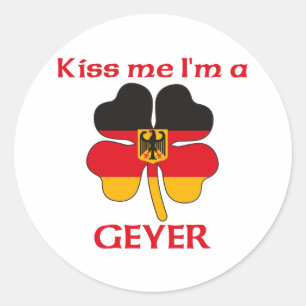 Personalisierter deutscher Kuss Ich bin Geyer Runder Aufkleber