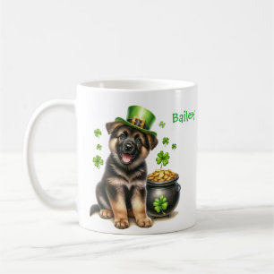 Personalisierter Deutscher Schäferhund St. Patrick Kaffeetasse