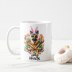 Personalisierter deutscher Shephard Osterhase Kaffeetasse