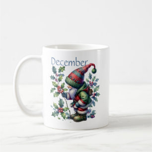 Personalisierter Dezember Geburtsmonat Garten Gnom Kaffeetasse