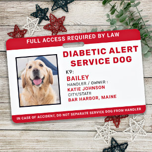 Personalisierter diabetischer Warndienst Hunde Fot Ausweis