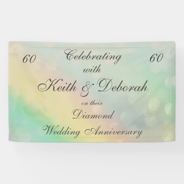 Personalisierter Diamant-Hochzeitstag Banner (Horizontal)