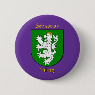 Personalisierter Diaz Historischer Schild Button