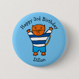 Personalisierter Dillon the Cat Alles Gute zum Geb Button