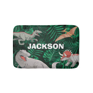 Personalisierter Dinosaurier Kinder Dino Jurassic Badematte