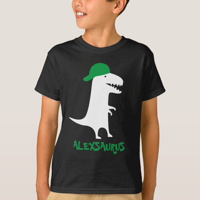 Personalisierter Dinosaurier Name Kid's T - Shirt (Vorderseite)