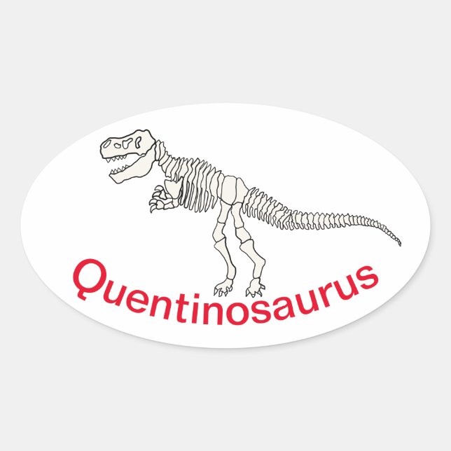Personalisierter Dinosauriername Ovaler Aufkleber (Vorderseite)