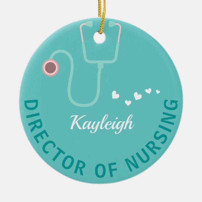 Personalisierter Direktor des Pflegestethoskops Keramik Ornament (Vorne)