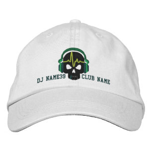 Personalisierter DJ Skull Your Name Club Stickerei Bestickte Baseballkappe