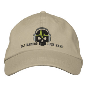 Personalisierter DJ Skull Your Name Club Stickerei Bestickte Kappe