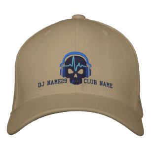 Personalisierter DJ Skull Your Name Club Stickerei Bestickte Kappe