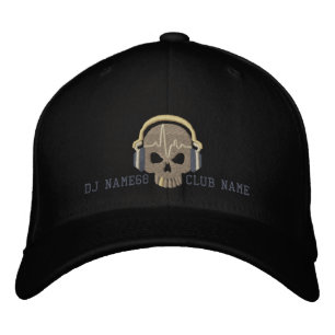 Personalisierter DJ-Totenkopf Ihr Name Club Sticke Bestickte Baseballkappe
