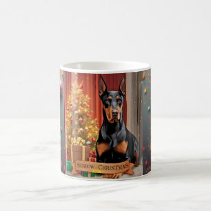 Personalisierter Dobermann-Weihnachtsbecher – Cus Kaffeetasse