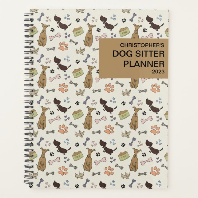 Personalisierter Dog Sitter Planer (Vorderseite)