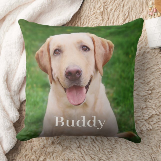 Personalisierter Dogenname und Foto benutzerdefini Kissen (Decke)