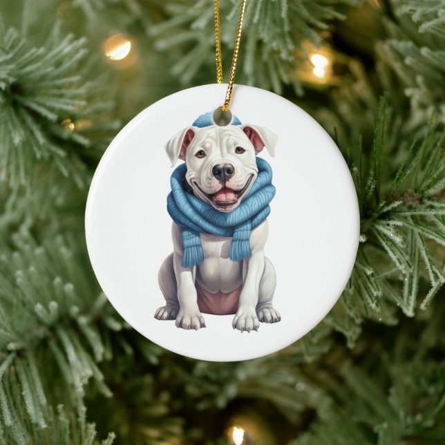Personalisierter Dogo Argentino Hund Keramik Ornament (Baum)