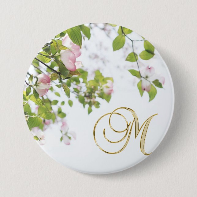 Personalisierter Dogwood-Button Button (Vorderseite)
