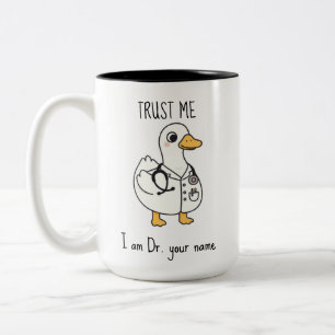 Personalisierter Doktor-Enten-Becher  Zweifarbige Tasse