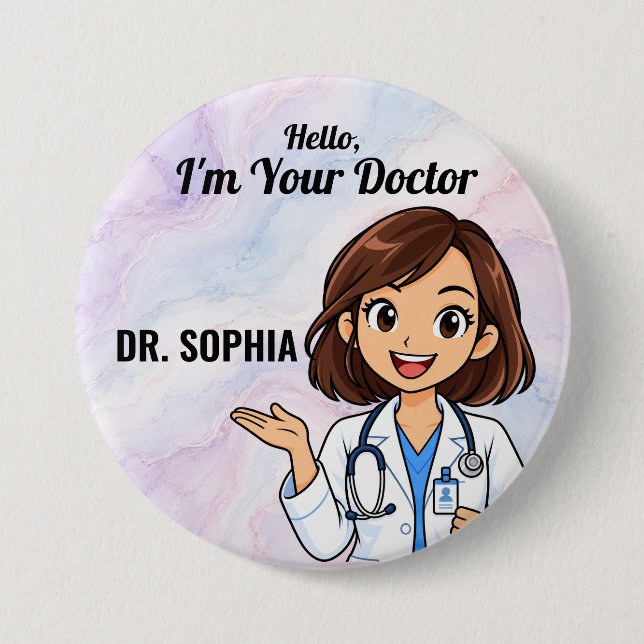 Personalisierter Doktortitel-Button Button (Vorderseite)