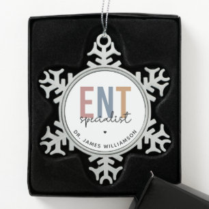 Personalisierter DOM-Facharzt Schneeflocken Zinn-Ornament