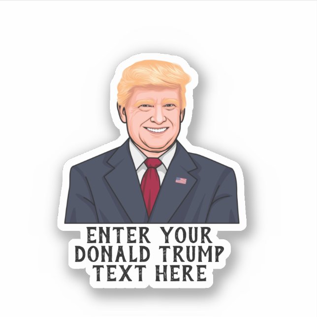 PERSONALISIERTER DONALD TRUMP AUFKLEBER (Vorderseite)