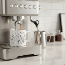 Personalisierter Doodle Wildpflanzen Espresso-Bech