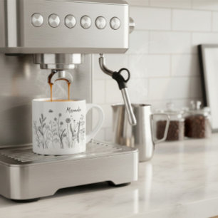 Personalisierter Doodle Wildpflanzen Espresso-Bech Espressotasse