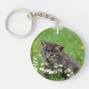 Personalisierter Doppelseitige Kitty Cat Pet Schl Schlüsselanhänger