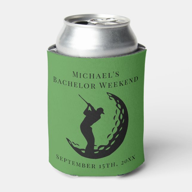 Personalisierter Dosenkühler | Bachelor Golf Weeke (Kanne Vorderseite)