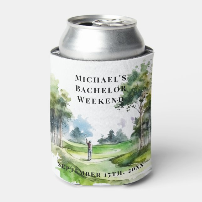 Personalisierter Dosenkühler | Bachelor Golf Weeke (Kanne Vorderseite)